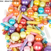 4.58OZ/130G Hạt rắc đường ngọc trai nhiều màu sắc, Kích thước hỗn hợp, Trang trí bánh nướng, Phủ kem và Trang trí bánh quy, Vật dụng tiệc cưới Giáng sinh (Hỗn hợp) - Nhiều màu - Xem 2