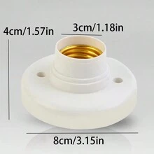 圓形e27白色led燈螺紋底座卤素灯座轉換器燈泡基座燈座轉換器（10入組） - 白色 - 查看 6