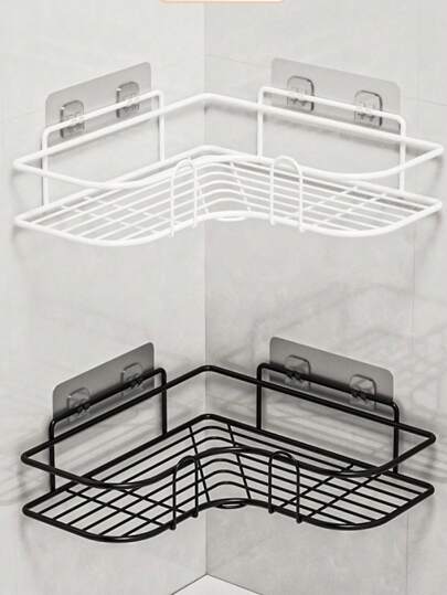 Estante de baño, estante Caddy para ducha, baño, cocina, estante de almacenamiento triangular sin perforaciones, estante de almacenamiento para el baño, 1 pieza