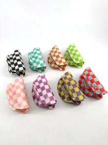 1 件女士 8 厘米亚克力玳瑁方形网格发夹，袋装包装，适合日常佩戴休闲发夹发夹发夹发夹发夹秋冬发饰女士度假装女士 - 彩色 - 查看 6