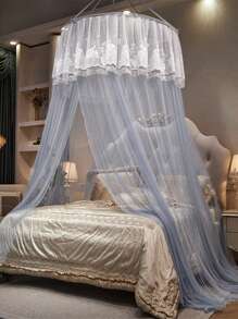 1pc Solid Color Dome Mosquito Net, Suitable For All Bed Sizes, Fashion Hanging Mosquito Net, High Density, Anti-Mosquito And Dust, Applicable For Living Room, Bedroom, Outdoor Travel - Grey - View 7