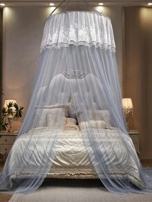 1pc Solid Color Dome Mosquito Net, Suitable For All Bed Sizes, Fashion Hanging Mosquito Net, High Density, Anti-Mosquito And Dust, Applicable For Living Room, Bedroom, Outdoor Travel - Grey - View 6