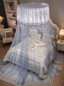 1pc Solid Color Dome Mosquito Net, Suitable For All Bed Sizes, Fashion Hanging Mosquito Net, High Density, Anti-Mosquito And Dust, Applicable For Living Room, Bedroom, Outdoor Travel - Grey - View 9