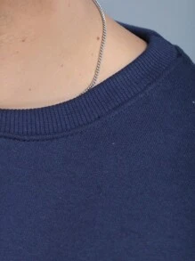 Men Sweatshirts - Navy Blue - View 5