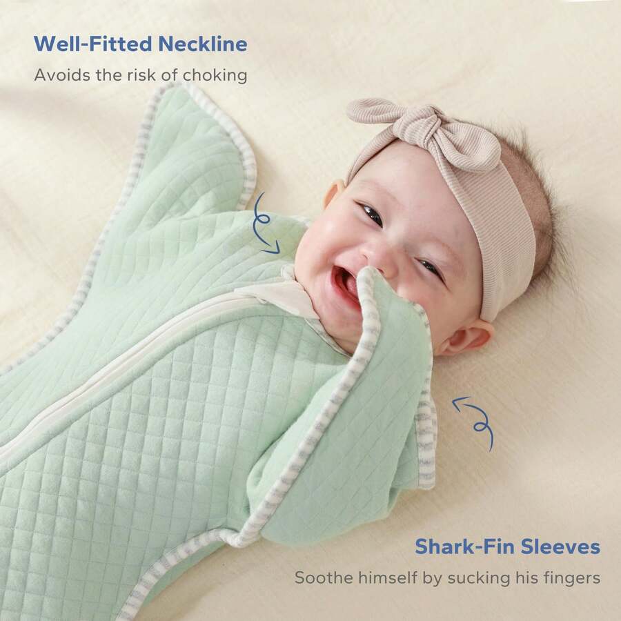 Lilbestie 1pc Air Layered Shark Fin Transition Swaddle Sleeping Bag, 1