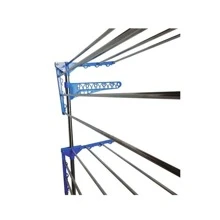 Varal De Roupa Retratil Articulado Dobravel Vertical C/ Roda - Prata e Azul - Visão 7