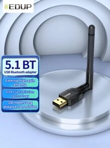 Edup Wingslink 1pc 5.1 Adapter Audio Receiver For Desktop/Laptop/Pc Connecting Mobile Phone Within 100m Wireless Suitable For Windows 7/8/8.1/10/11 (Driver Needs To Be Downloaded) - Black - View 3