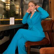 Traje azul de dos piezas - Azul - Ver 2