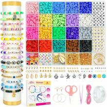 Bộ dụng cụ làm vòng tay bằng hạt đất sét cho người mới bắt đầu - Bao gồm 5000 hạt đất sét polymer tròn dẹt có phụ kiện mặt dây chuyền, lý tưởng để làm đồ trang sức, nghệ thuật và thủ công tự làm - Quà tặng sinh nhật và đồ chơi phù hợp cho trẻ em từ 6-12 tuổi, tương tác giữa cha mẹ và con cái, cặp đôi, vợ chồng làm quà tặng nghệ thuật và thủ công - Nhiều màu - Xem 2