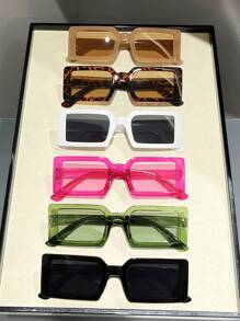 Elegant 6pcs Square Full Frame Unisex Beach Eyeglasses Suitable For Daily Wear And Decoration Beach Accessories For Women Glasses Shades