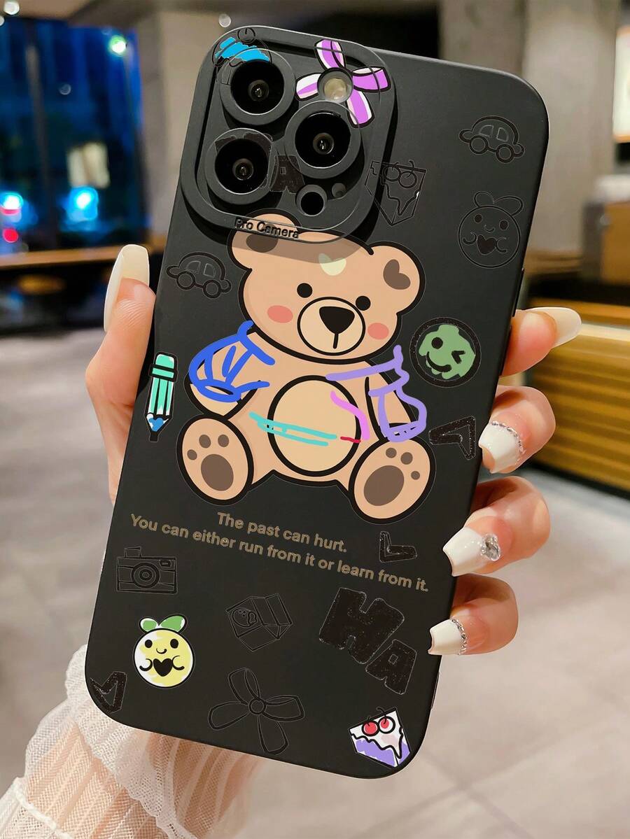 1入組熊貓圖案通用手機殼,適用於iphone、samsung、xiaomi/redmi、oppo/realme、vivo、infinix - 黑色 - 查看 1