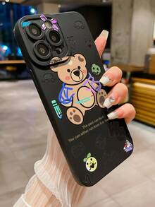 1入組熊貓圖案通用手機殼,適用於iphone、samsung、xiaomi/redmi、oppo/realme、vivo、infinix - 黑色 - 查看 3