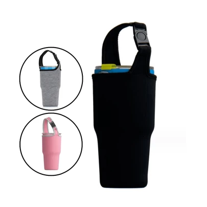1pc Neoprene Insulated Cup Sleeve With Handle For 30oz Tumbler, Shockproof Cup Holder