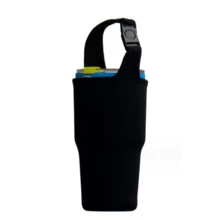 1pc Neoprene Insulated Cup Sleeve With Handle For 30oz Tumbler, Shockproof Cup Holder - Grey - View 6