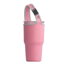 1pc Neoprene Insulated Cup Sleeve With Handle For 30oz Tumbler, Shockproof Cup Holder - Grey - View 4