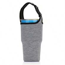 1pc Neoprene Insulated Cup Sleeve With Handle For 30oz Tumbler, Shockproof Cup Holder - Grey - View 3
