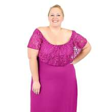 Lace Maxi Dress - Hot Pink - View 6