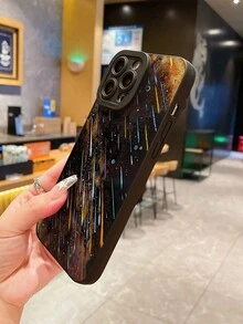 1入組流星雨圖案iPhone手機殼 - 黑色 - 查看 5