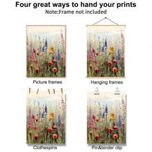 Komplety Biżuterii Z 2 Kolorowe Dziki kwiat Roślina Retro Poster Gospodarstwo Botaniczna Kwiatowy Płótna Obraz Nadruk Obraz na ścianę Dla Dom Salon Sypialnia Gabinet Dekoracje , Rustykalny Dekoracje