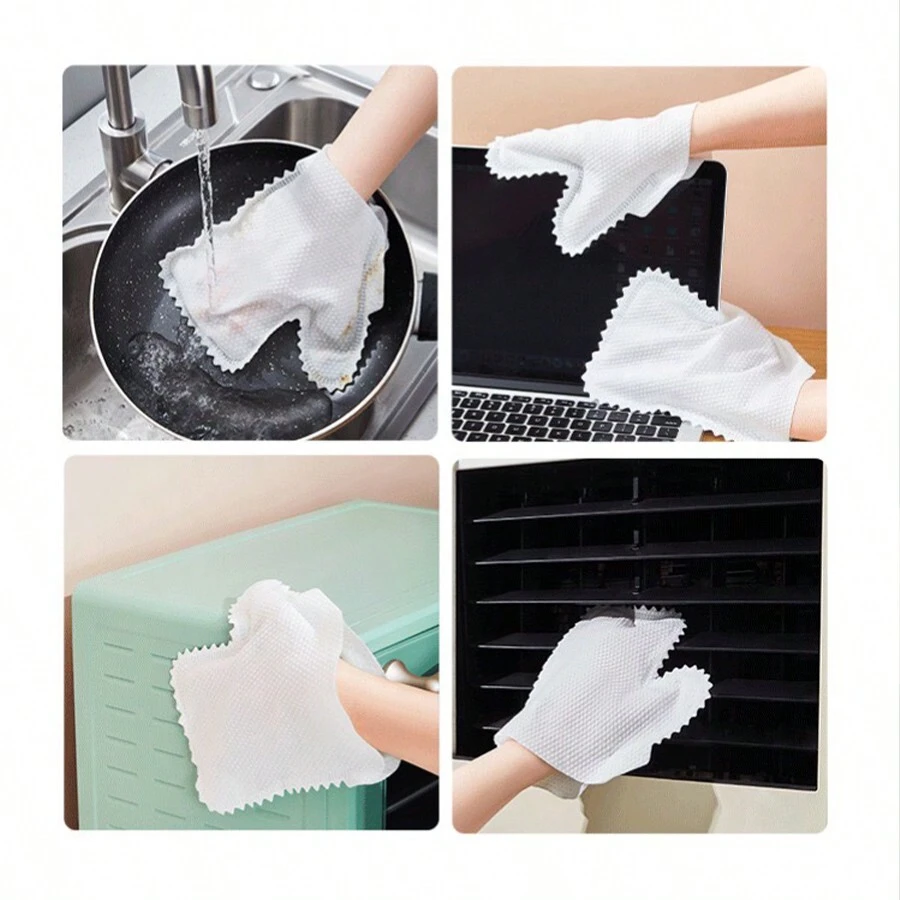 10pcs/Pack GloveShaped MultiPurpose Cleaning Dusting Cloth, Absorbs