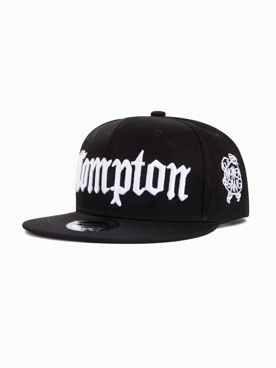 1pc Fashionable Hip Hop Style Cap With Letter Embroidery - Black - View 1