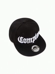 1pc Fashionable Hip Hop Style Cap With Letter Embroidery - Black - View 4