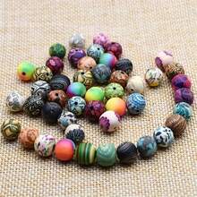 1 Paquete De 50 Piezas De Cuentas Fimo Arco Iris De 10 Mm Con Frutas, Mariposas Y Patrones De Flores Para Hacer Joyas Diy - Multicolor - Ver 12