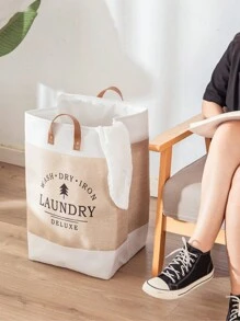 Coș de rufe pliabil din țesătură Coș de depozitare jucării/haine de uz casnic cu capacitate mare - Bej - Vizualizare 6