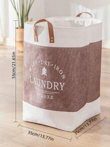 Coș de rufe pliabil din țesătură Coș de depozitare jucării/haine de uz casnic cu capacitate mare - Bej - Vizualizare 3