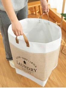 Coș de rufe pliabil din țesătură Coș de depozitare jucării/haine de uz casnic cu capacitate mare - Bej - Vizualizare 7