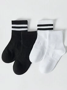 4對舒適、透氣、時尚運動風格短襪,男女童皆適用 - 彩色 - 查看 2