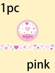 1 cuộn Kẹo màu Tim & Hình ngôi sao Không thấm nước Ruy băng Hình dán Đối với Đồ thủ công DIY Đồ trang trí , Qủa tặng Dây Quấn , Làm sổ lưu niệm , Đạn Viết nhật ký , Buổi tiệc Đồ trang trí , Trang trí Hình dán - Nhiều màu - Xem 7