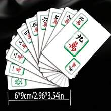 1入組144片麻將牌組撲克牌紙牌,便攜式塑料麻將牌休閒家庭旅遊遊戲 - 彩色 - 查看 5