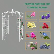 MERAX Metal Garden Arch Iron Garden Arbors Gazebo Dia 81.3'' X 114.2'' High Birdcage Shape Pergola Pavilion For Wedding Ceremony - 白色 - 查看 2
