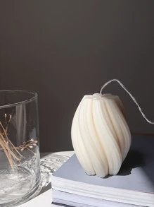 1 pièce Moule de bougie en silicone à pilier rotatif 3D, moule de bougie à vagues géométriques pour l'art abstrait DIY de savon, de résine, de plâtre et de décoration d'intérieur