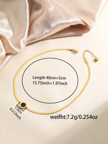 3pcs/Set Vintage Fashion Jewelry Set With Stainless Steel 18k Gold Plated Roman Disc Pendant Decorated Stud Earrings And Necklace - Yellow Gold - View 14