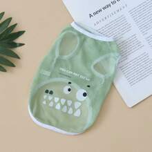 Dog Clothes Spring/Summer Cool Mesh Vest With Cartoon Pattern For Small To Large Breeds, Xs-6xl - Green - View 11