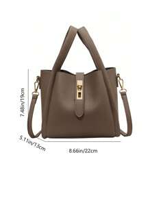 Premium Tote Bag For Women, Four-Season Handheld Commuting Bag, Versatile Fashionable Outing Large Capacity Shoulder Bag - Grey - View 6