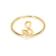 女士時尚迷你字母戒指a-z指頭不銹鋼戒指美學婚禮首飾禮物 - 金黃色 - 查看 9