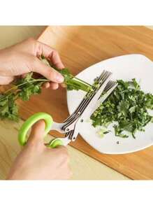 Scallion Cutter. Sharp Kitchen Tool. Stainless Steel Five-Layer Scallion Cutter. Seaweed Shredder Scissors. Multi-Layer Powerful Scissors - Multicolor - View 5