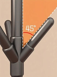 1pc Three-Pronged Thickened Vertical Clothes And Hats Rack, Bag And Hat Organizer Light Luxury Coat Rack, Simple Floor-Standing Coat Rack - Black - View 3