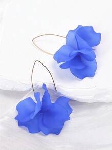 1 Par Aretes Acrílicos De Moda Con Diseño Floral Para Mujeres, Estilo Vacacional