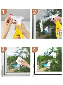 1bottle(600g) Strong Cleaning Agent For Window Glass, No Disassemble Required, Professional Formula For Diamond Mesh, Home Cleaning Tool - Yellow - View 4
