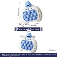 1pc Handheld Game For Kids, Pop Fidget Game Toys, Quick Push Game, Bubble Stress Pop Light Up Game, Mini Games Sensory Toys For Autistic Children, Halloween,Xmas,Birthday,New Year Gifts For Boys, Girls, Teens(Battery Not Included, LED Light Color Is Random) - Blue and White - View 4