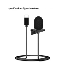 Suitable For Live Clip-On Microphone TYPE-C Digital Chip Recording Interview Noise Reduction Clip-On Wheat Microphone - Black - View 8