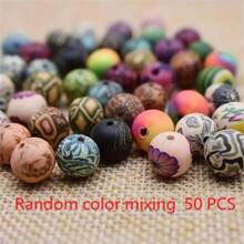 1 Paquete De 50 Piezas De Cuentas Fimo Arco Iris De 10 Mm Con Frutas, Mariposas Y Patrones De Flores Para Hacer Joyas Diy - Multicolor - Ver 14