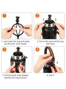 1入組水瓶杯繩,適用於戶外露營和遠足活動,可承重12盎司至64盎司 - 彩色 - 查看 5