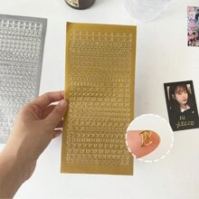 1pc Gold Foil English Letter Scrapbooking Sticker, INS Style Waterproof DIY Journal Material Scrapbook Decoration Stickers Suitable For Various Scenes Like DIY, Books, Etc., Stickers, Wall Decal, Vinyl Decal For Home Decorations, Spring Decoration Items Refresh Your Home, Rama Decoration Stickers