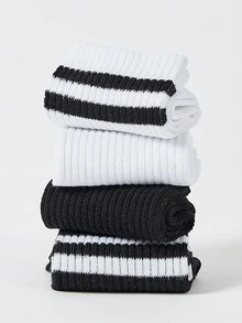 4對舒適、透氣、時尚運動風格短襪,男女童皆適用 - 彩色 - 查看 4