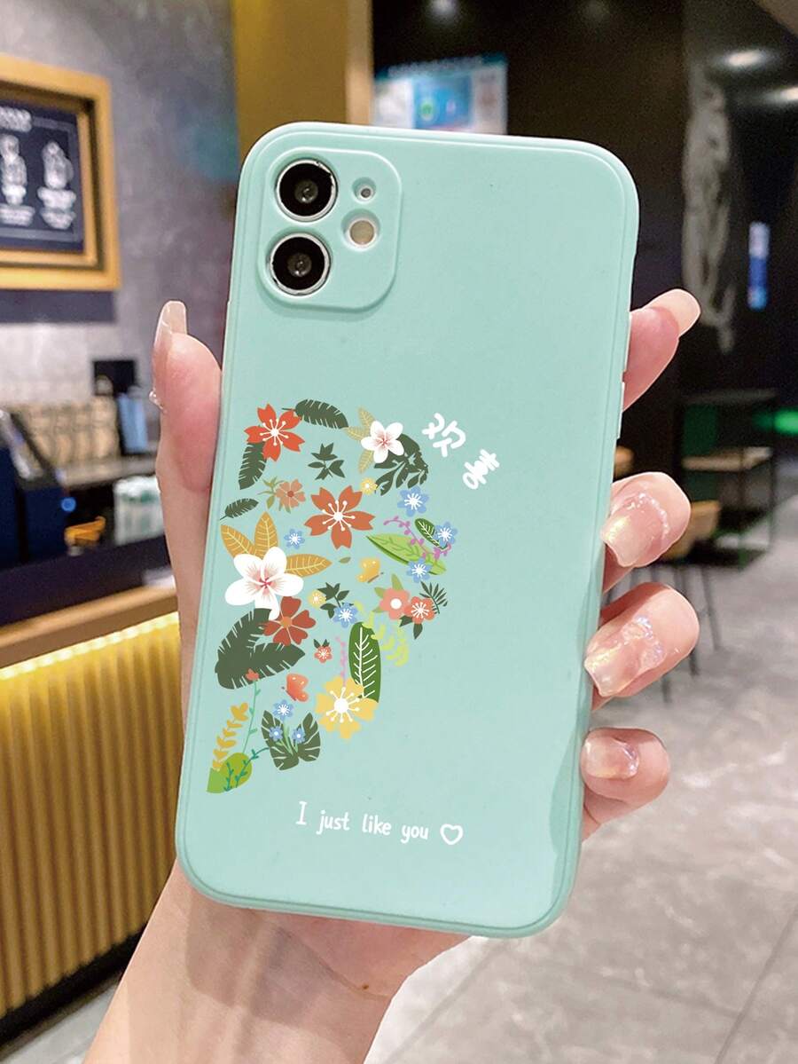 1 Miếng Hình trái tim Mẫu thực vật Đá hoa Chống rơi Ốp lưng & bao da điện thoại Tương thích với - màu lục lam nhạt - Xem 1